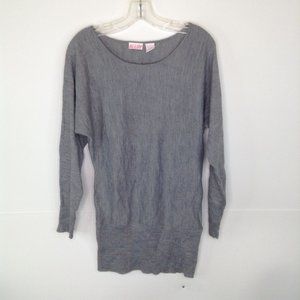 Alloy Sweater Women Size Medium Grey Knitted Long Sleeve Boat Neck Pullover